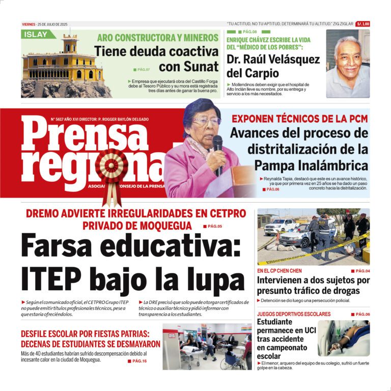 La Prensa Regional – Viernes 25 de julio de 2025