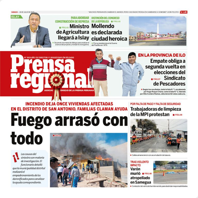 La Prensa Regional – Sábado 26 de julio de 2025
