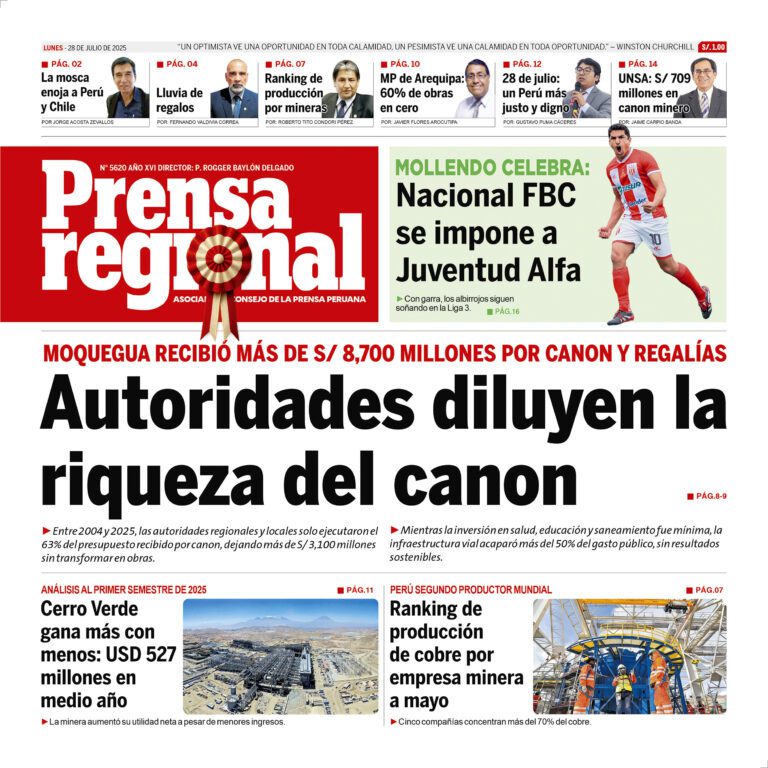 La Prensa Regional – Lunes 28 de julio de 2025