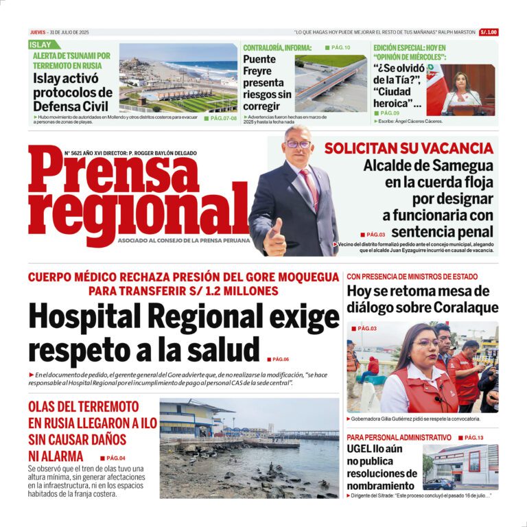 La Prensa Regional – Jueves 31 de julio de 2025