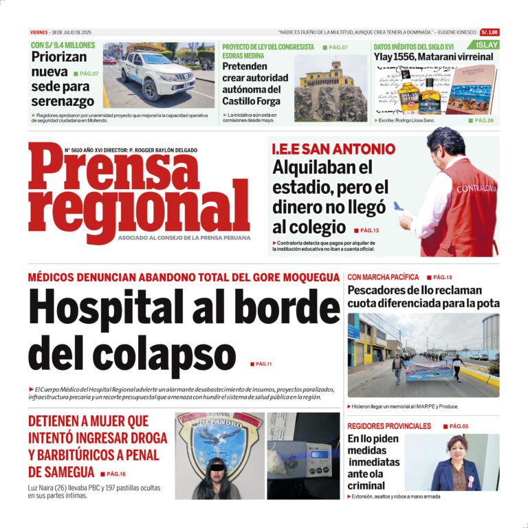 La Prensa Regional – Viernes 18 de julio de 2025