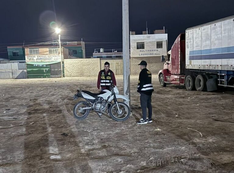 Recuperan motocicleta robada a la Policía Nacional en Ilo