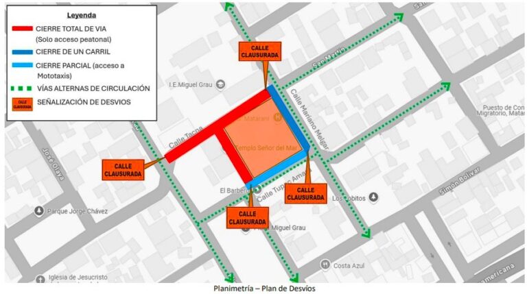 Cierran calles por obras en centro de salud Matarani