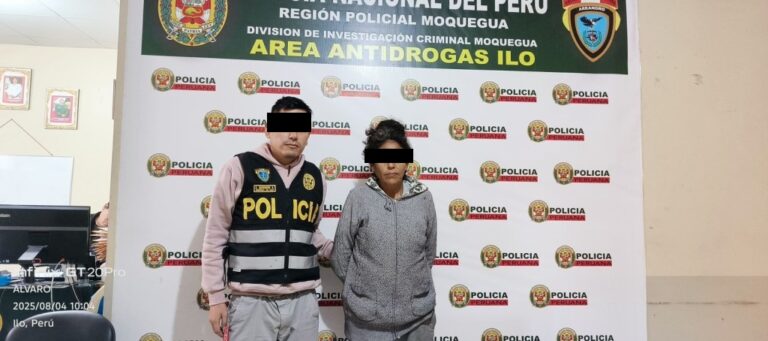 Intervienen a mujer con requisitoria por tráfico de drogas en Ilo