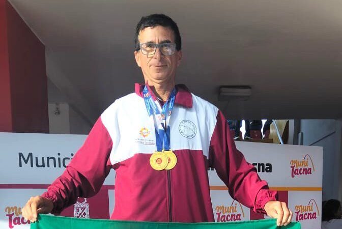 Atleta master Juan Medina, campeón nacional en salto largo y salto triple 