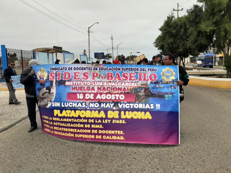 Docentes del IESTP “Luis E. Valcárcel” mantienen huelga nacional indefinida