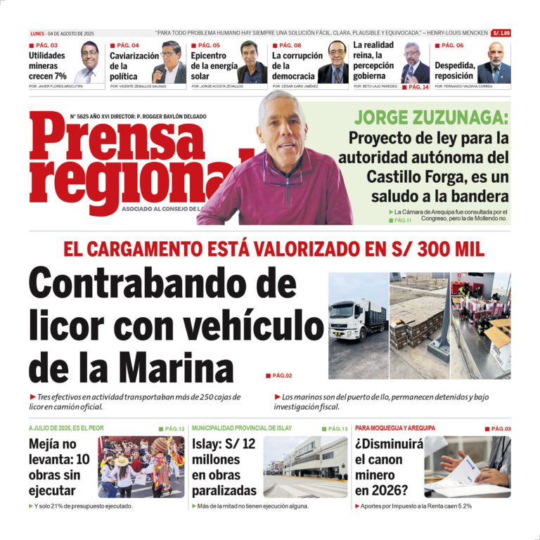 La Prensa Regional – Lunes 04 de Agosto de 2025