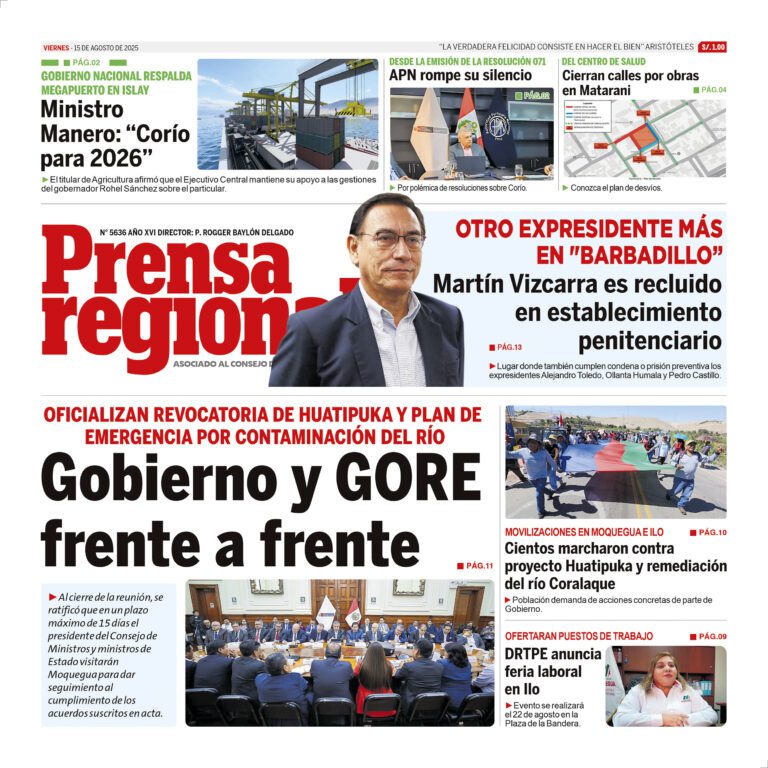 La Prensa Regional – Viernes 15 de Agosto de 2025