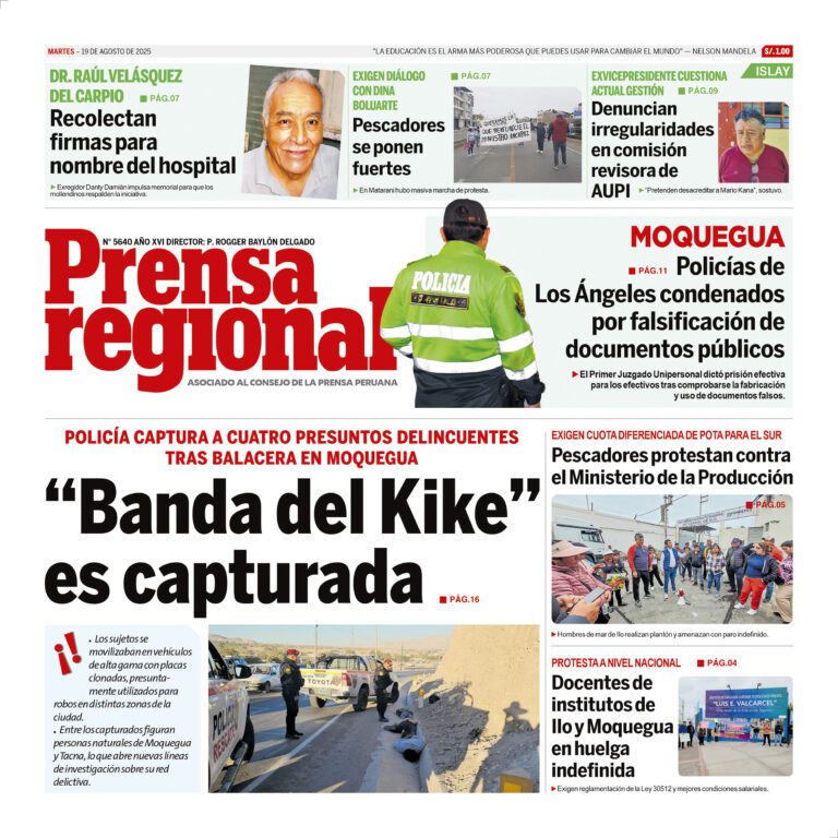 La Prensa Regional – Martes 19 de Agosto de 2025