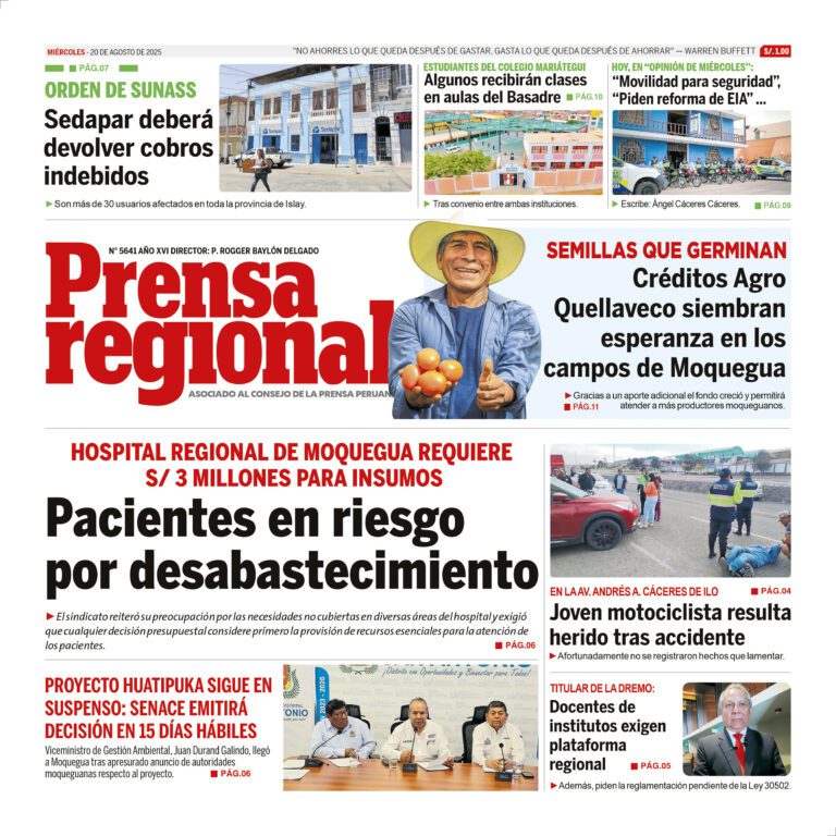 La Prensa Regional – Miércoles 20 de Agosto de 2025