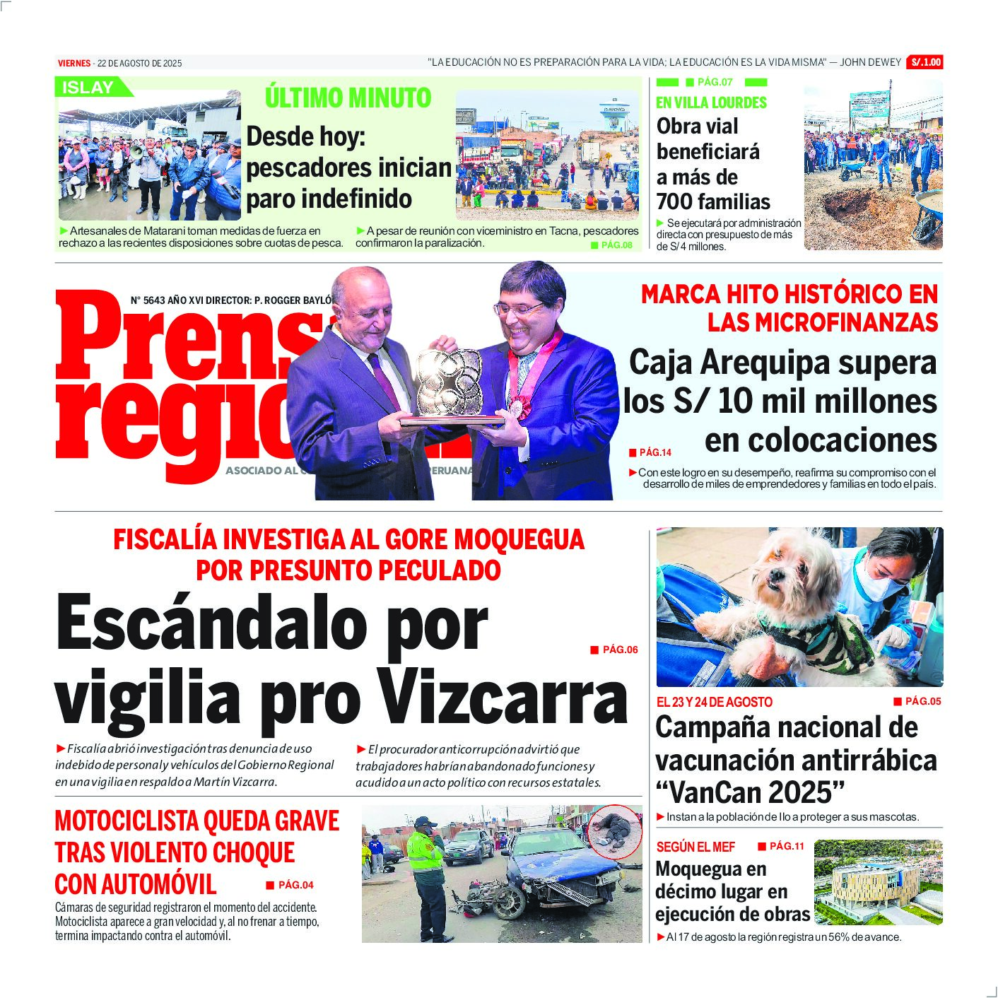 La Prensa Regional – Viernes 22 de Agosto de 2025