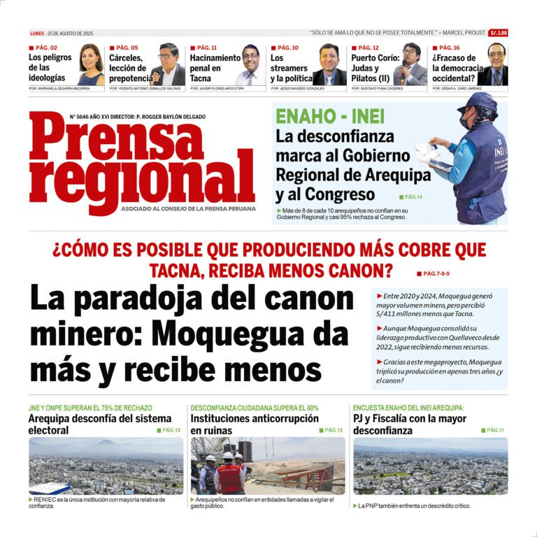 La Prensa Regional – Lunes 25 de Agosto de 2025