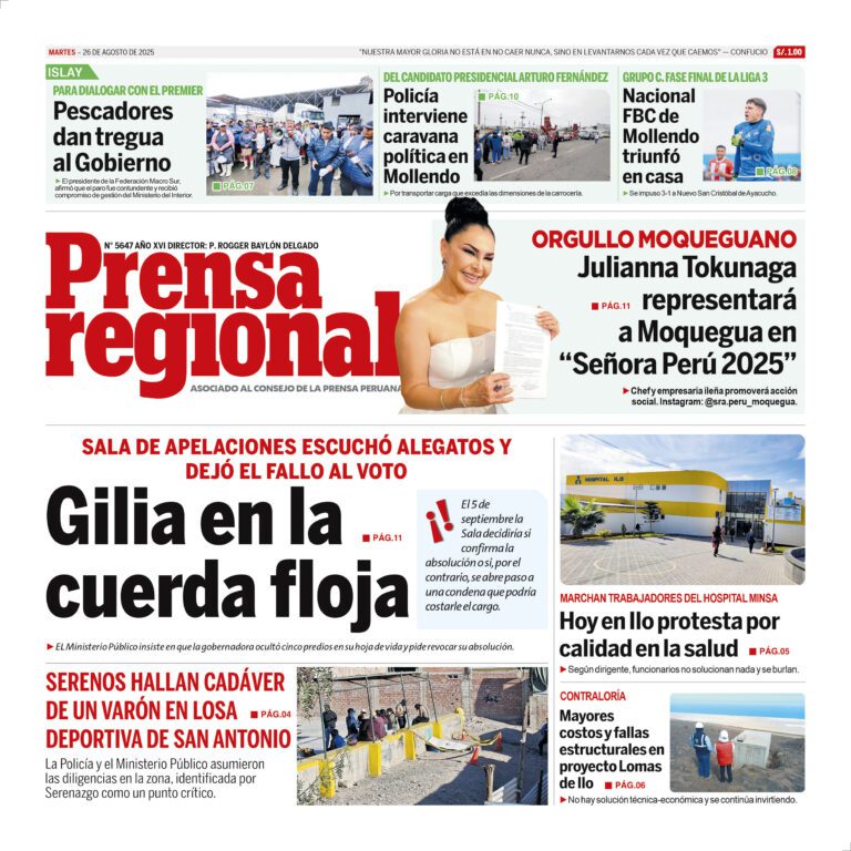 La Prensa Regional – Martes 26 de Agosto de 2025