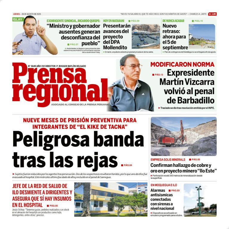 La Prensa Regional – Jueves 28 de Agosto de 2025