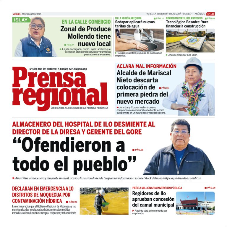 La Prensa Regional – Viernes 29 de Agosto de 2025