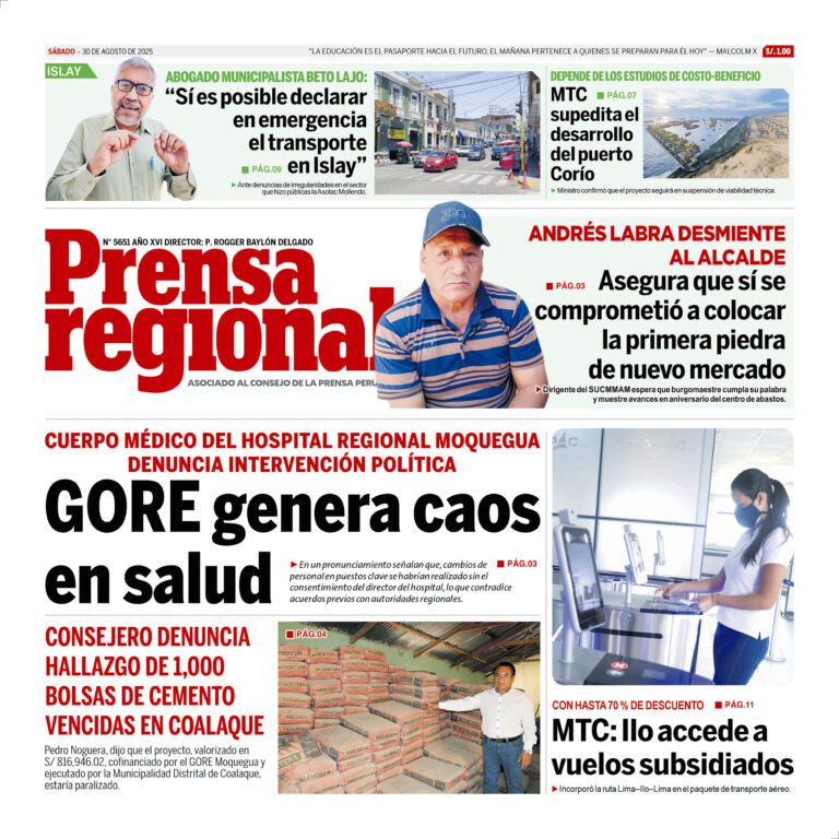 La Prensa Regional – Sábado 30 de Agosto de 2025