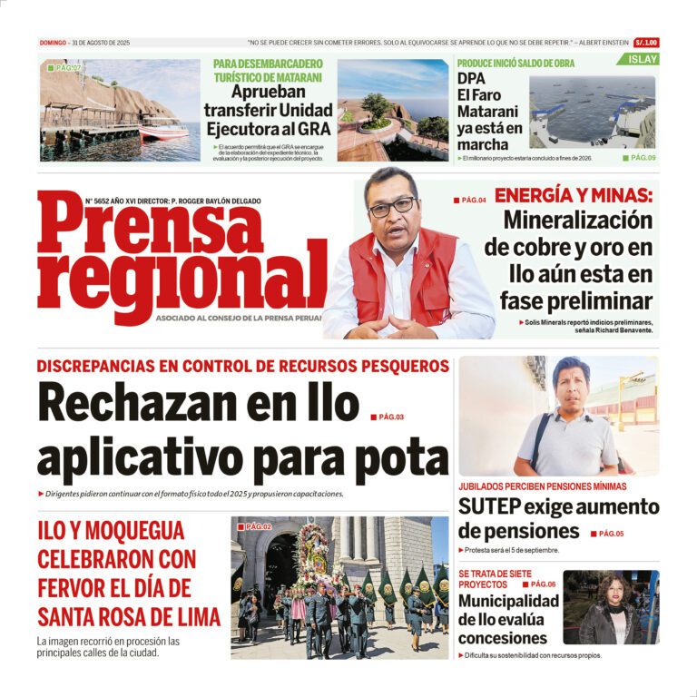 La Prensa Regional – Domingo 31 de Agosto de 2025