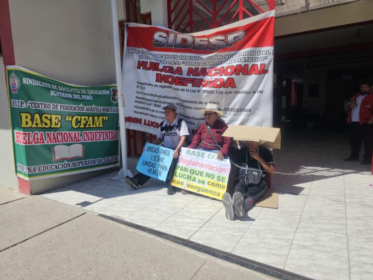 Docentes de institutos se encadenan exigiendo ser escuchados