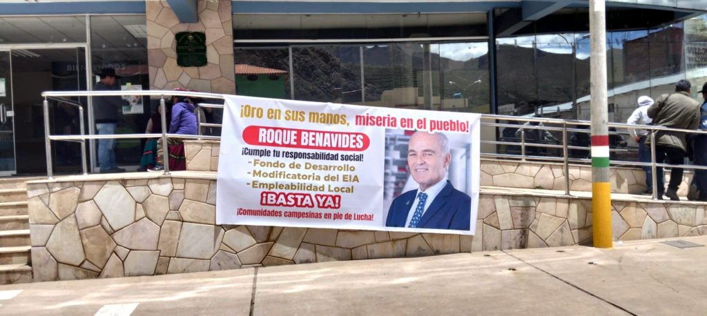 Ichuna rechaza propuesta de Buenaventura banderola Roque Benavides 05022025 La Prensa Regional