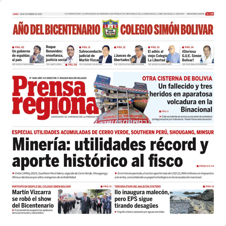La Prensa Regional – Lunes 08 de setiembre de 2025