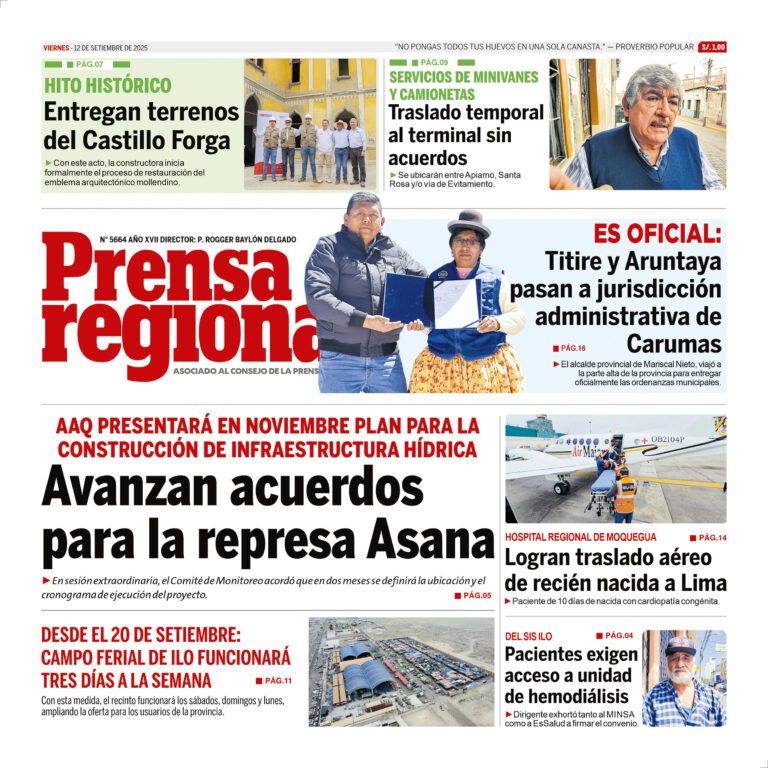 La Prensa Regional – Viernes 12 de setiembre de 2025