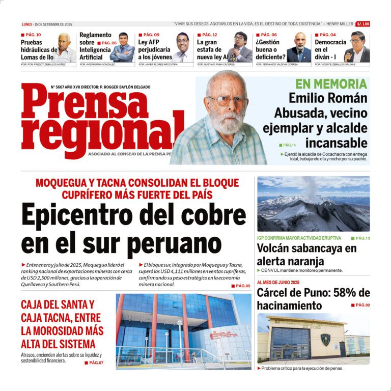 La Prensa Regional – Lunes 15 de setiembre de 2025
