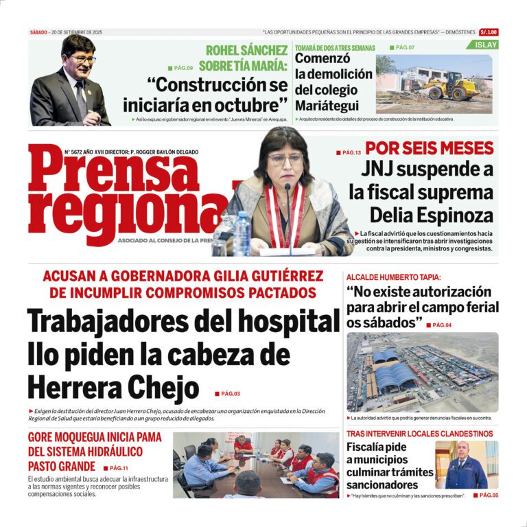 La Prensa Regional – Sábado 20 de setiembre de 2025