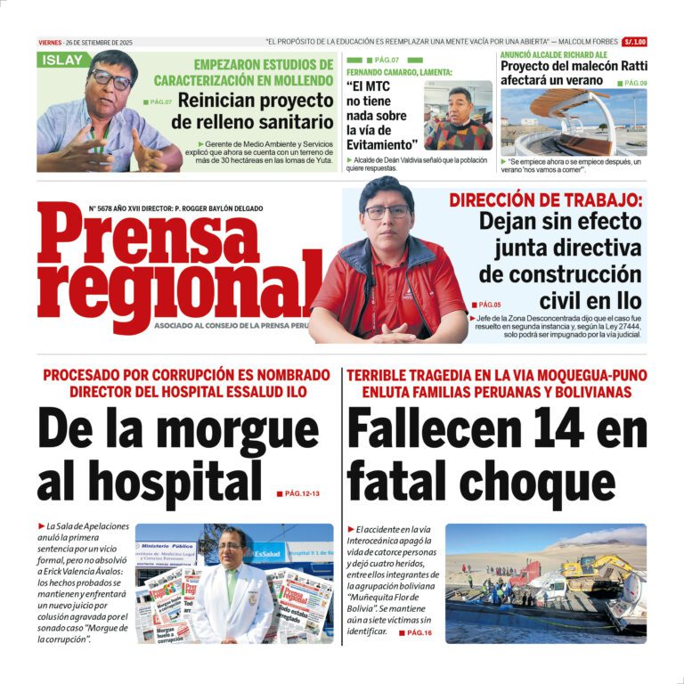 La Prensa Regional – Viernes 26 de setiembre de 2025