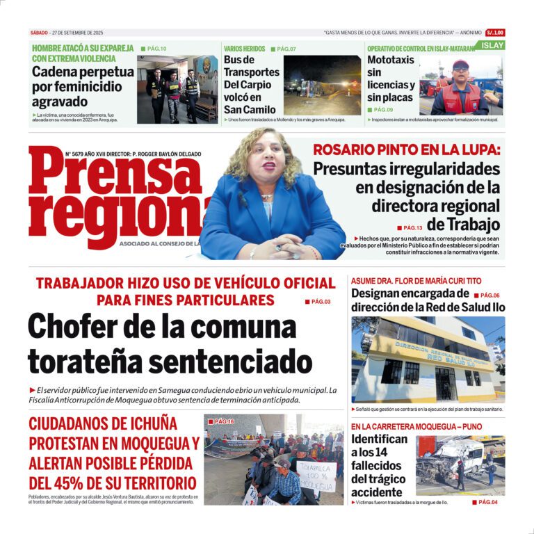 La Prensa Regional – Sábado 27 de setiembre de 2025