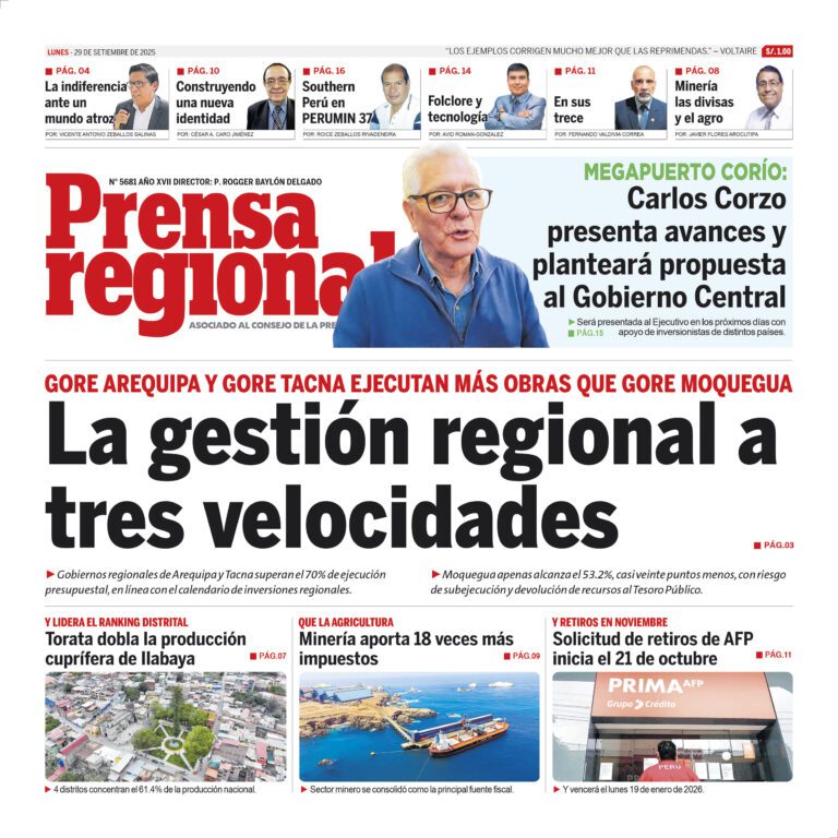 La Prensa Regional – Lunes 29 de setiembre de 2025
