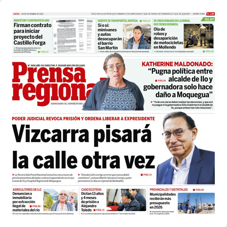 La Prensa Regional – Jueves 04 de setiembre de 2025