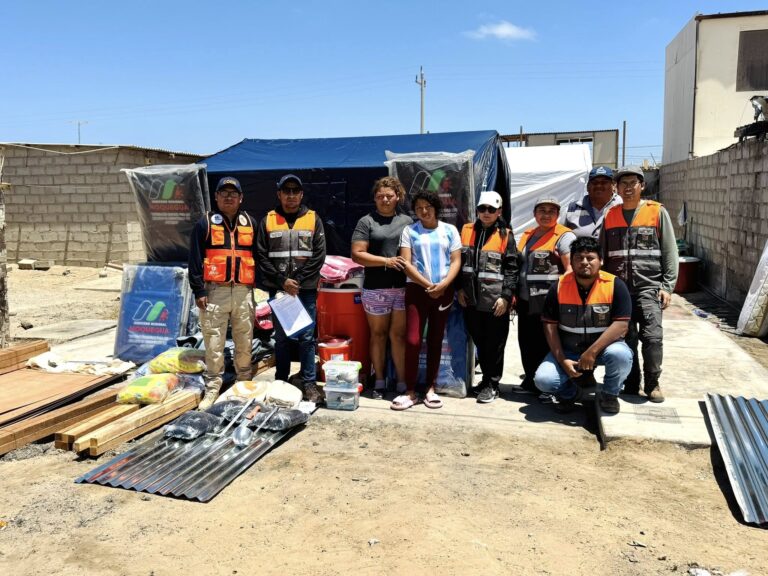 Familia damnificada por incendio en Ilo recibe ayuda humanitaria