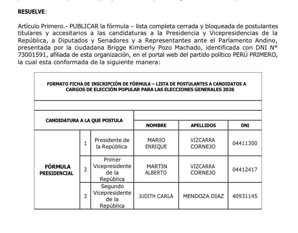 Inhabilitado Martín Vizcarra es precandidato a la Vicepresidencia por Perú Primero 1 Martin Vizcarra Formula presidencial 2026 La Prensa Regional