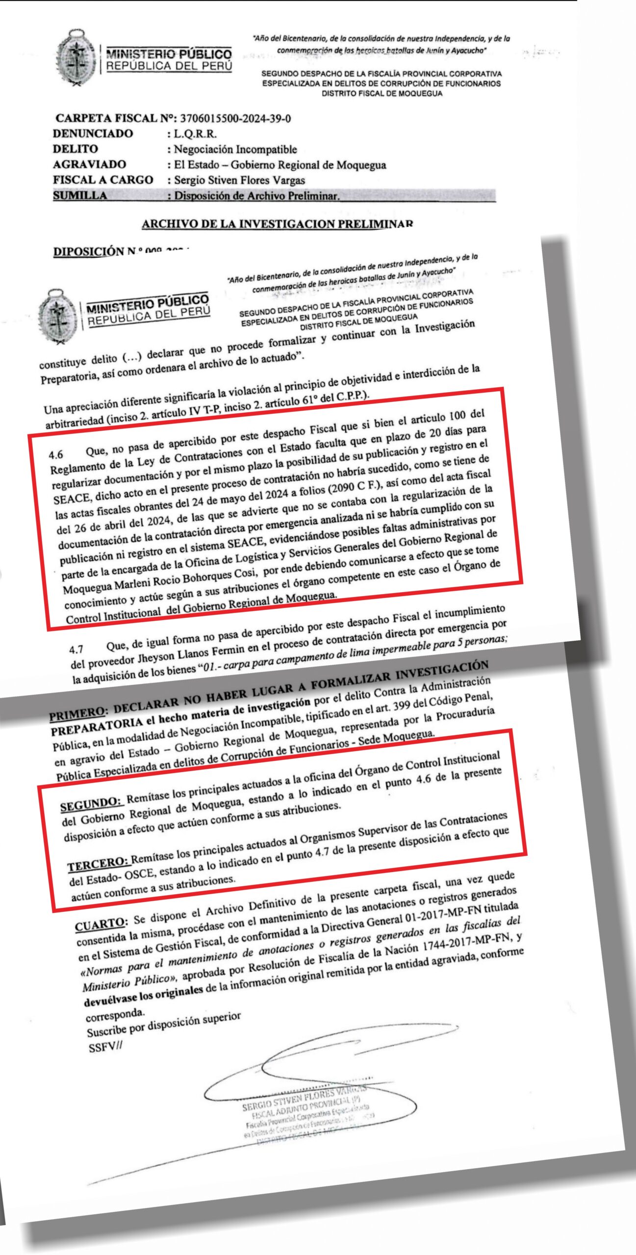 Fiscales y procurador del GORE Moquegua reabren caso archivado contra Prensa Regional en aparente represalia por denuncias de corrupción 2 Ministerio Publico Caso reabierto 3 OCI y OSCE scaled La Prensa Regional