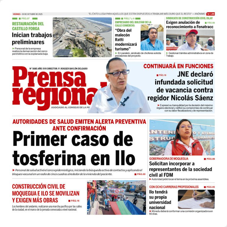 La Prensa Regional – Viernes 03 de octubre de 2025
