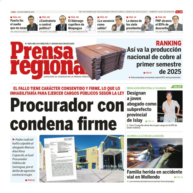 La Prensa Regional – Lunes 13 de octubre de 2025