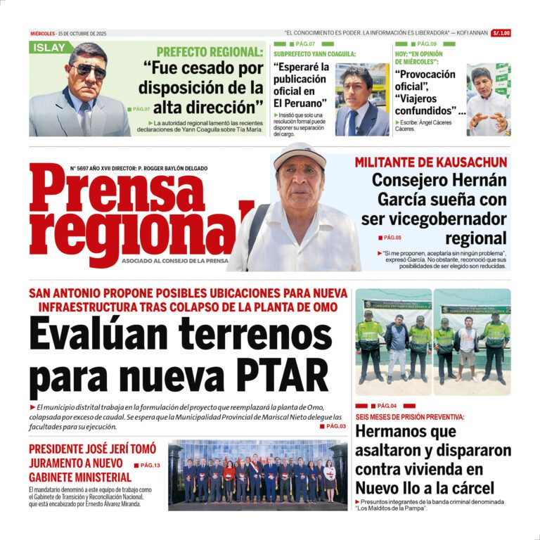 La Prensa Regional – Miércoles 15 de octubre de 2025