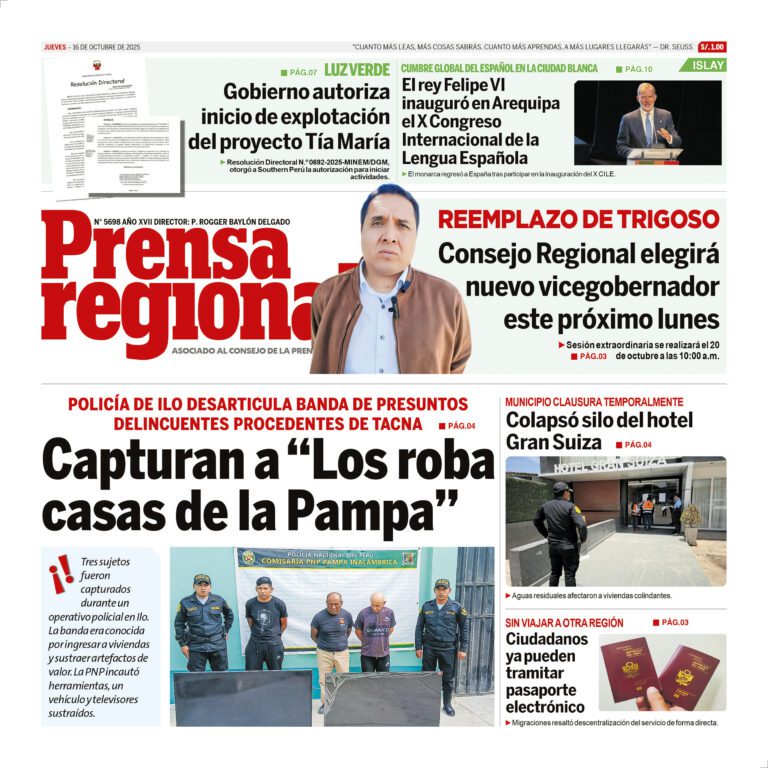 La Prensa Regional – Jueves 16 de octubre de 2025