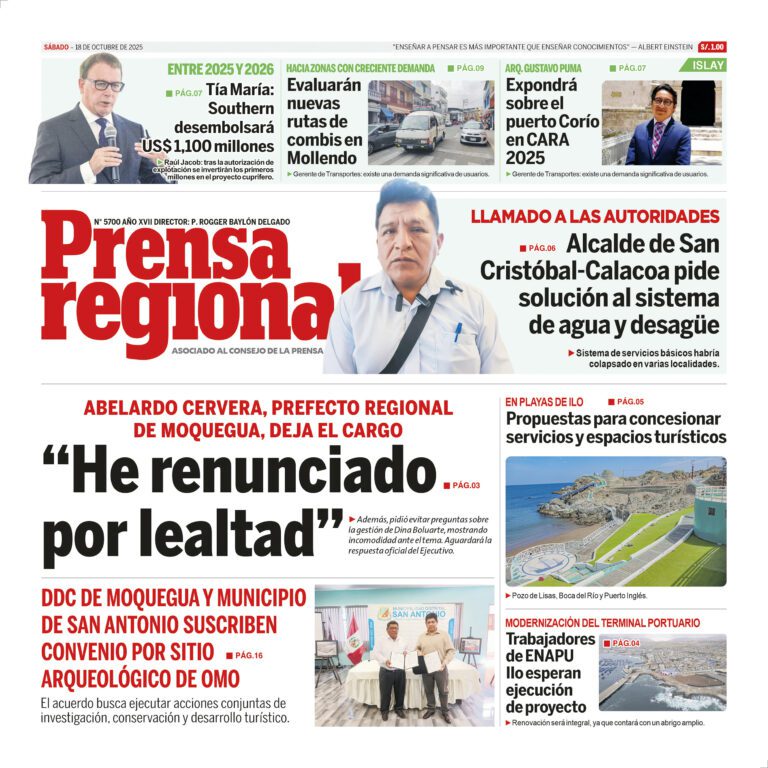 La Prensa Regional – Sábado 18 de octubre de 2025