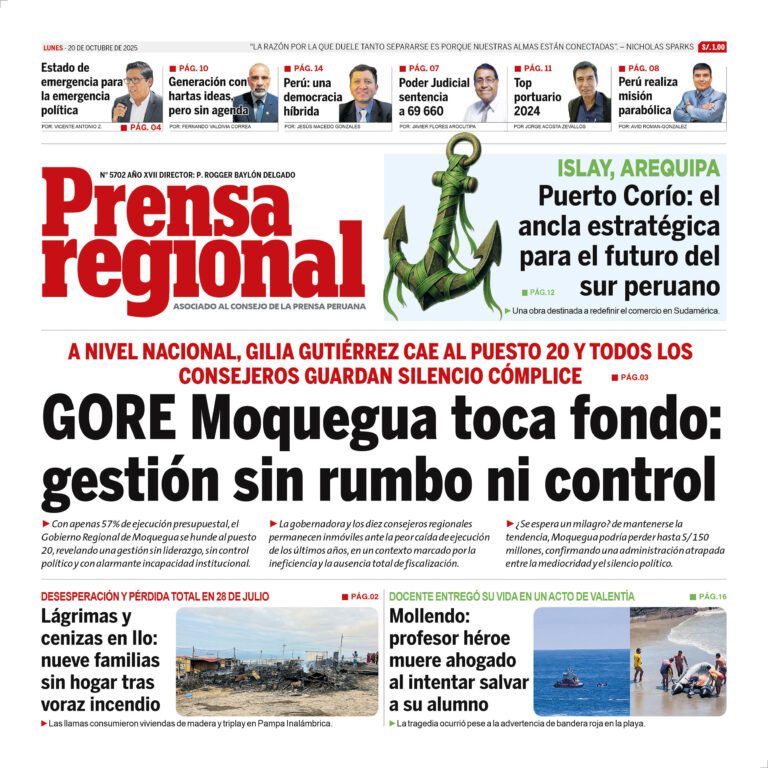 La Prensa Regional – Lunes 20 de octubre de 2025