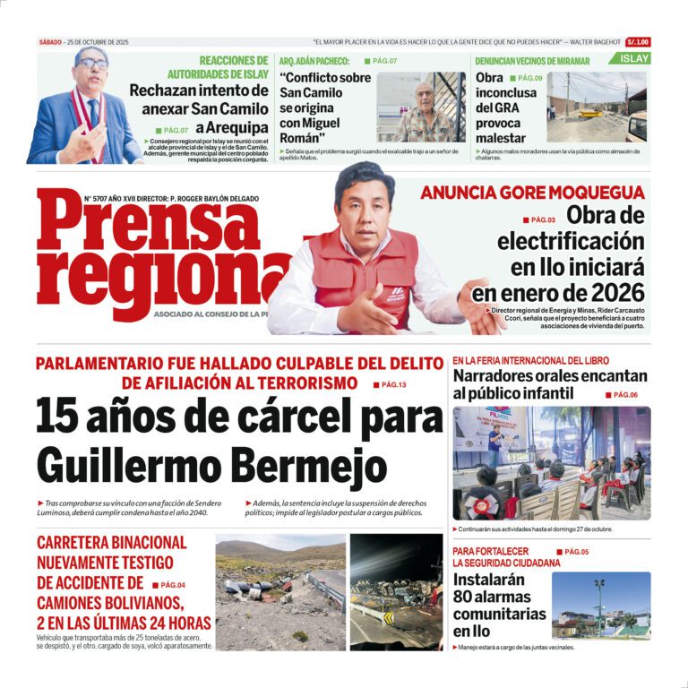 La Prensa Regional – Sábado 25 de octubre de 2025