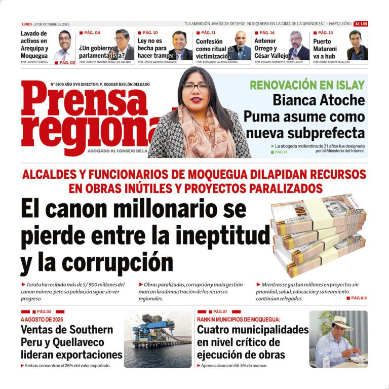 La Prensa Regional – Lunes 27 de octubre de 2025