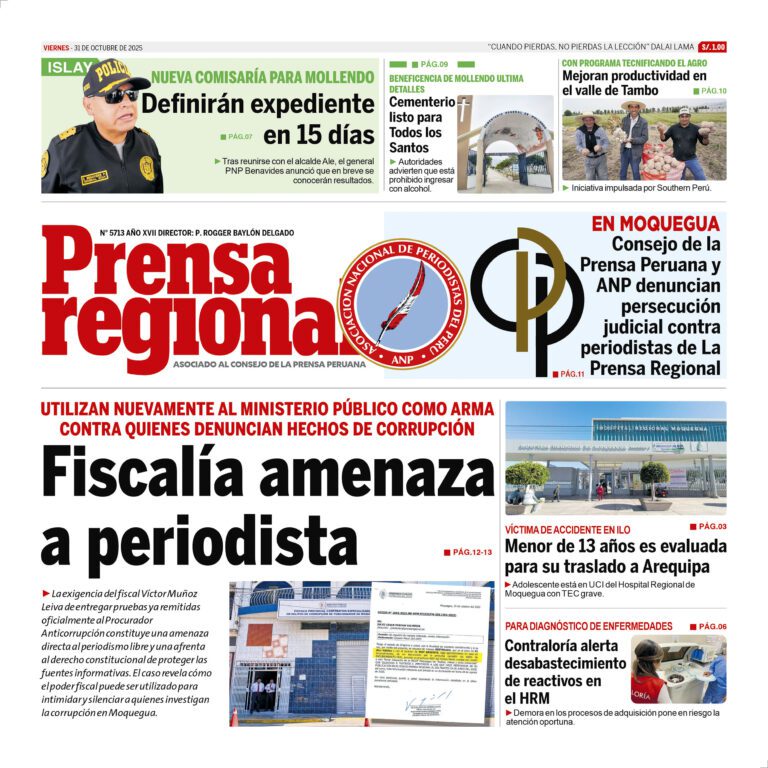 La Prensa Regional – Viernes 31 de octubre de 2025