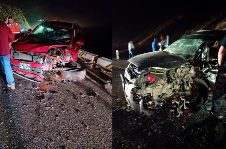 Choque frontal en la carretera Costanera Norte deja cuatro heridos 