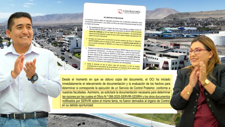 Contraloría confirma que la Municipalidad de Ilo ocultó los oficios de SERVIR