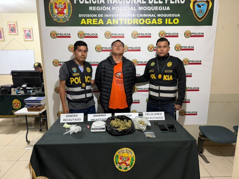 Intervienen a sujeto por presunta micro comercialización de drogas en Ilo