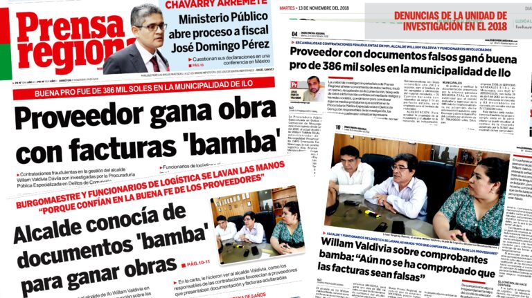 Funcionarios y proveedores sentenciados por colusión en agravio de la Municipalidad de Ilo