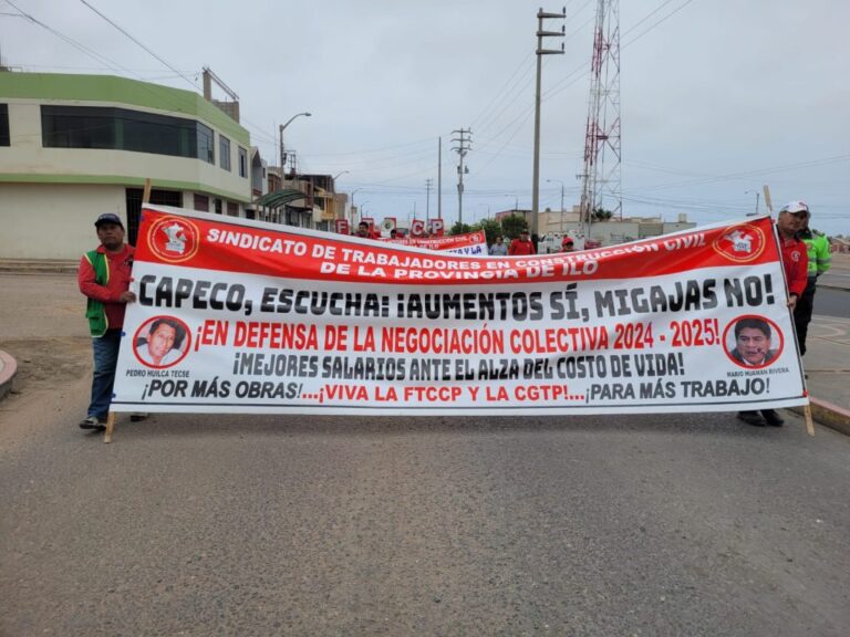 Construcción Civil de Moquegua e Ilo se suma a movilización nacional del 27 de noviembre