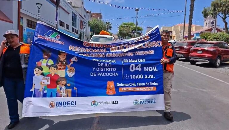 Realizan marcha de sensibilización en Ilo por simulacro regional de sismo y tsunami