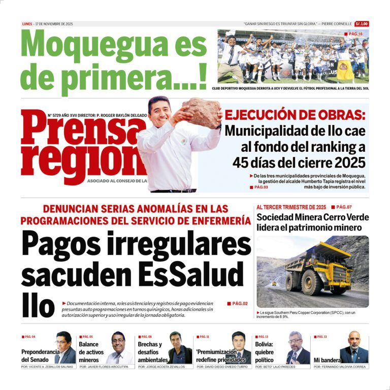 La Prensa Regional – Lunes 17 de noviembre de 2025